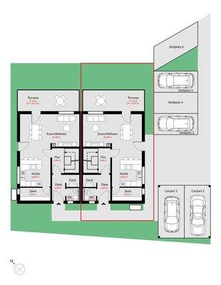 Grundriss EG l markiert