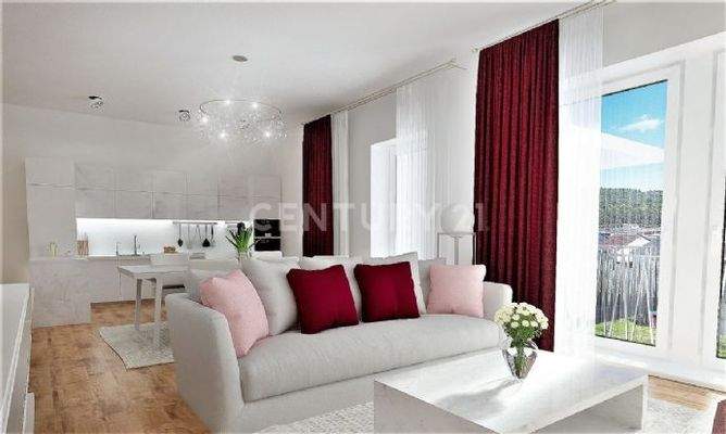 Offener Wohn- Esszimmer mit Blick zur Küche 