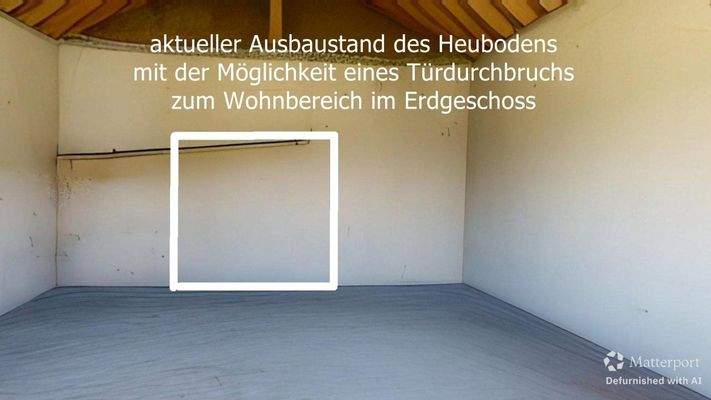 Heuboden - aktueller Stand ohne Ausbau
