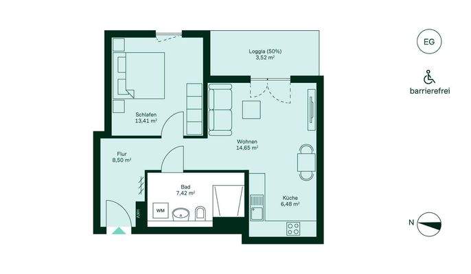 Grundriss der Eigentumswohnung WE159.