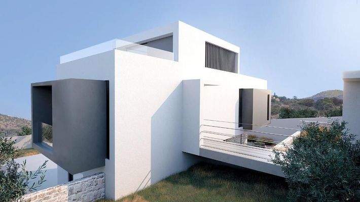 Kreta, Almyrida: Schönes Grundstück mit Baugenehmigung zu verkaufen