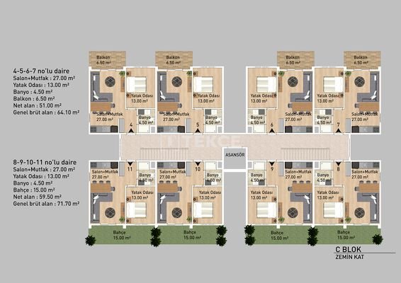 Apartments with Modern Living Spaces in Merkez Yalova