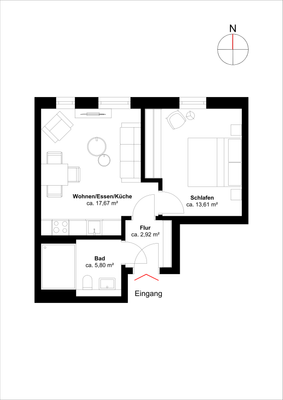 Grundriss barrierefrei Erdgeschoss, WE 01