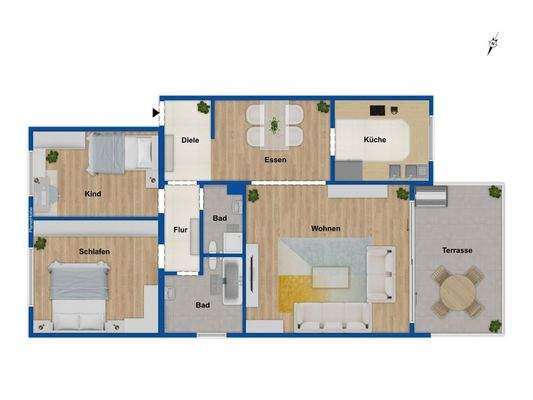 Grundriss Erdgeschosswohnung