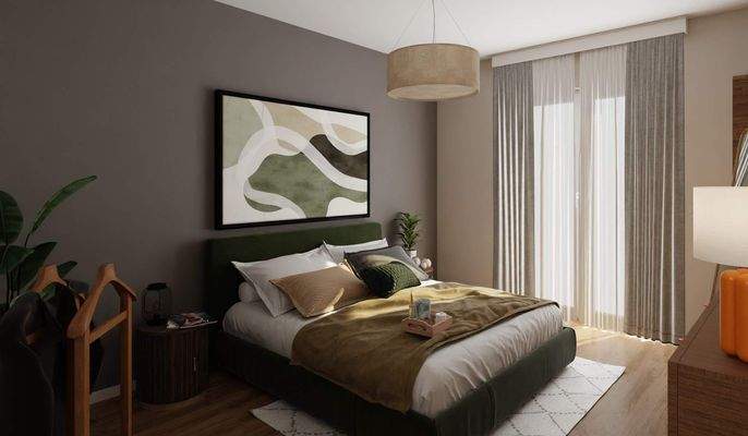 Helles und komfortables Schlafzimmer