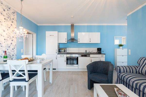 Die vollausgestattete Einbauküche im Obergeschoss