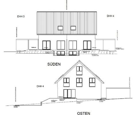 Ansichten DHH 3 und 4  - Variante 1 