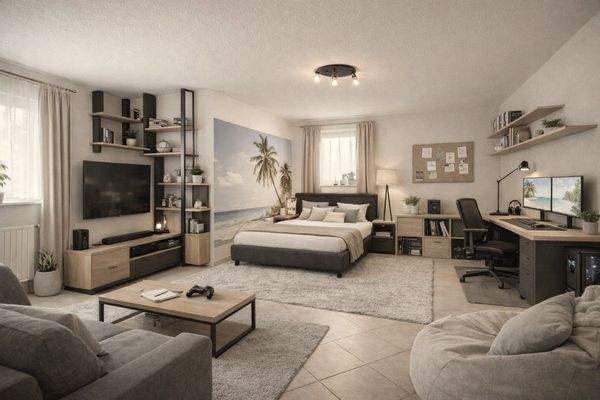 Hobbyraum UG - beispielhafte Einrichtung mit KI erstellt