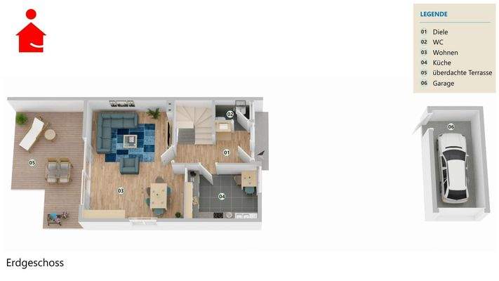 Grundrissvisualisierung, EG