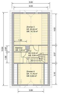 Grundriss Dachgeschoss - Bestand