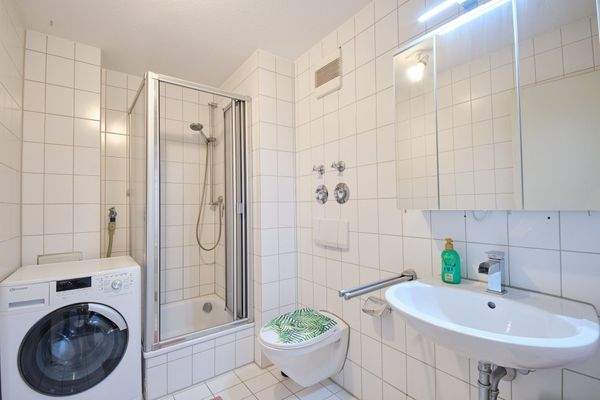 Badezimmer Eingangsgeschoss mit Waschmaschinenanschluss