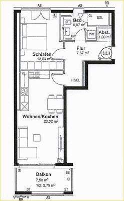 Wohnung Nr. 3.2.3 - 1. OG