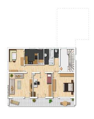 Grundriss OG (nicht maßstabsgetreu-kann vom Original abweichen)