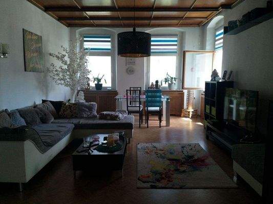 Wohnzimmer mit Essbereich fertige Wohnung