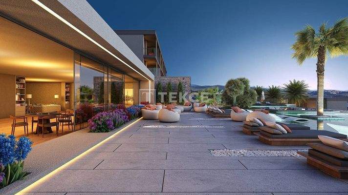 Apartments with Sea View in a Complex in Dörttepe Bodrum