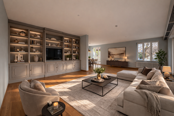 Essbereich / Wohnzimmer virtual staged