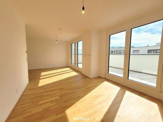 Wohnzimmer mit Terasse