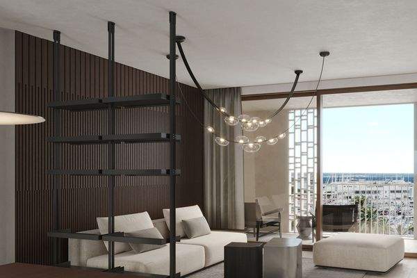 Wohnbereich mit Hafenblick