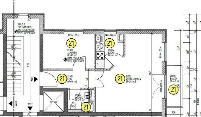 Grundriss WE 21