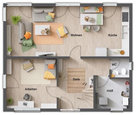 Grundriss-Stadthaus-Flair-152-Erdgeschoss-offene-Kueche