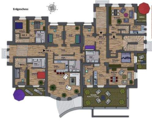 Grundriss Erdgeschoss nach Sanierung