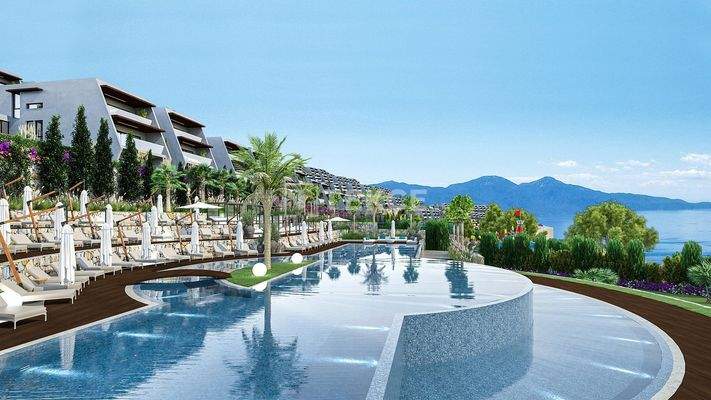 Flats in a Compound With Unblocked Sea Views in Kuşadası Turkey