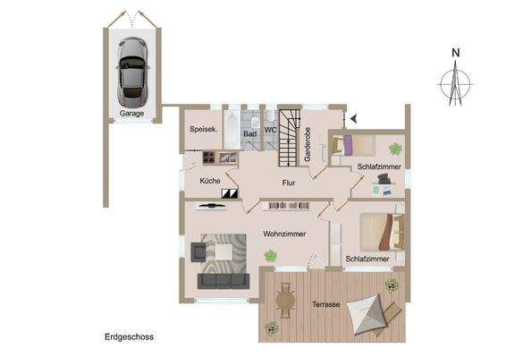 Erdgeschoss nicht maßstabsgetreu