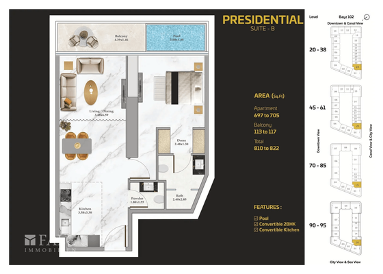 Grundriss Presidential Suite