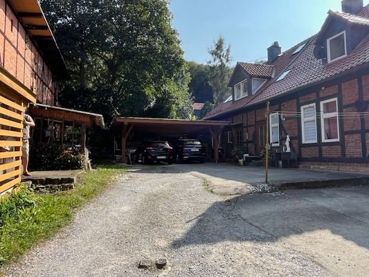 Zugang von hinten mit Carportstellplatz