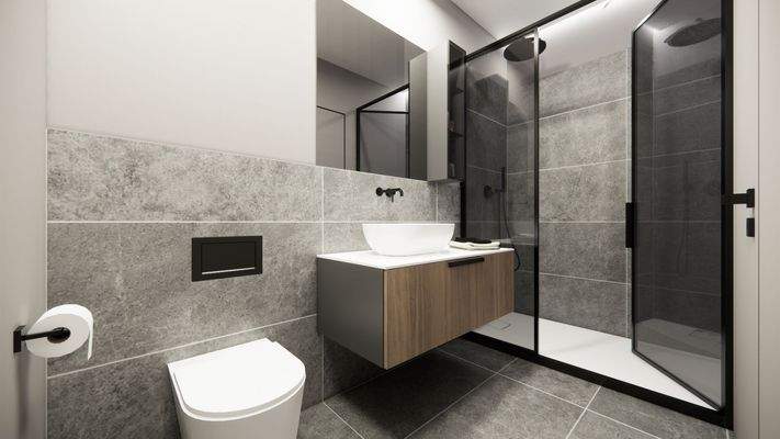 Bad mit Regendusche (visualisiert)