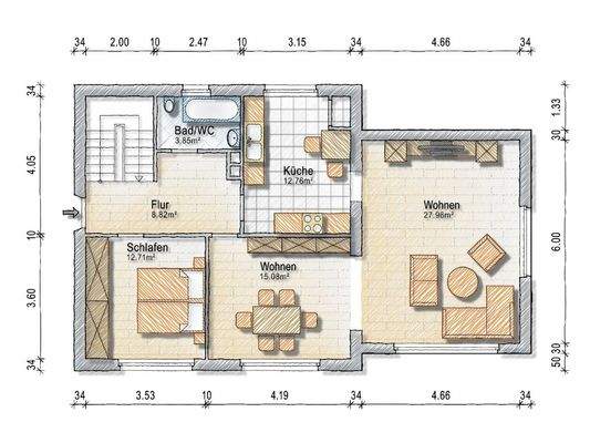 Grundriss EG (nicht maßstäblich)