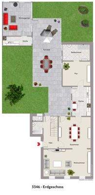 Grundriss EG visualisiert 3346