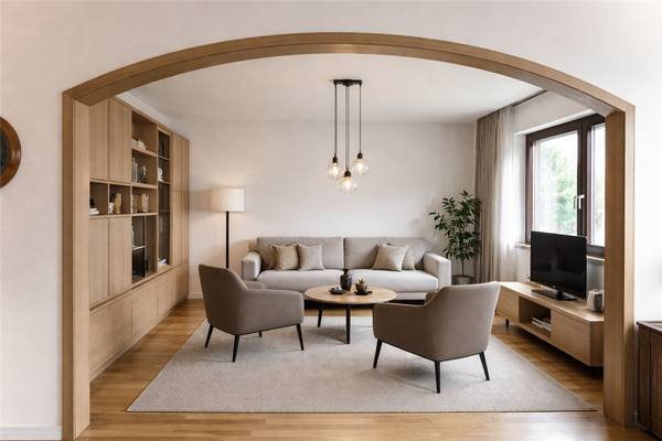 Offenes Wohnzimmer EG - virtually staged 