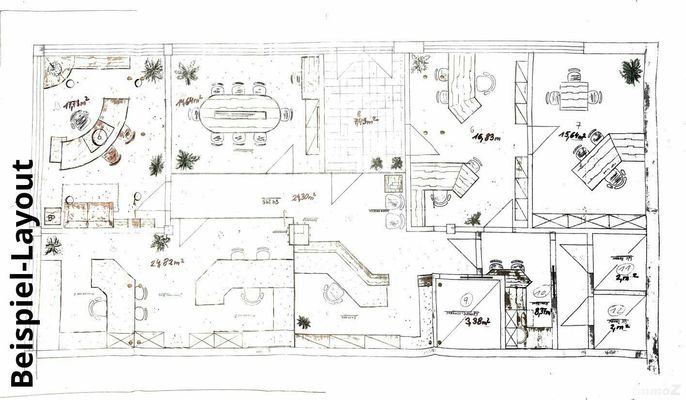 Beispiel-Layout-Plan-Büro