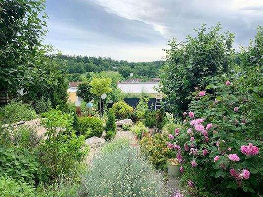 Gartenblick kleine Terrasse