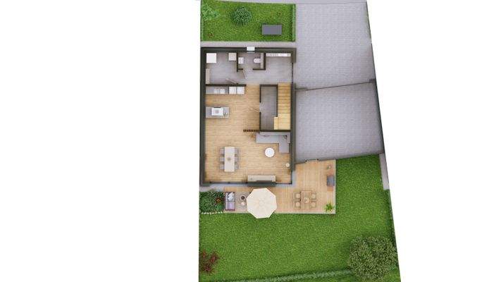 Erdgeschoss ohne Nachbargebäude