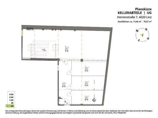Planskizze Kellerabteile