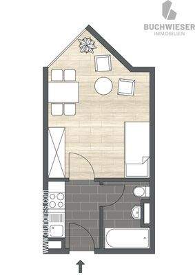 Apartment-Grundriss 27m²