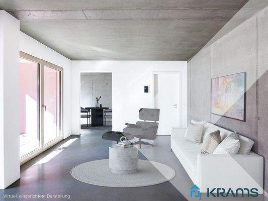 Wohnbereich - virtuell möbliert