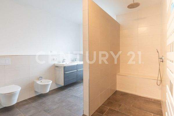 Großes Duschbad mit Walk-In-Dusche