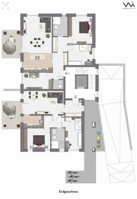 Geschossplan Wohnung 1.1 und 1.2