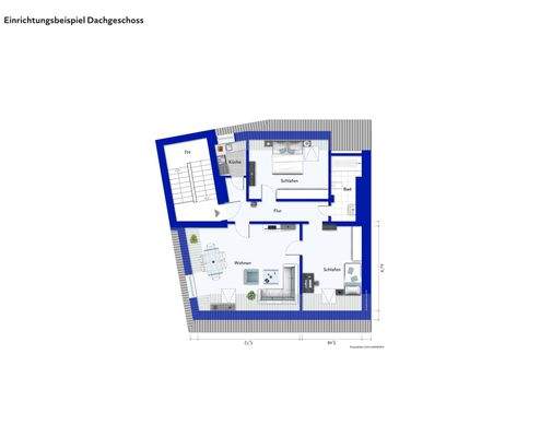 Einrichtungsbeispiel  Dachgeschoss