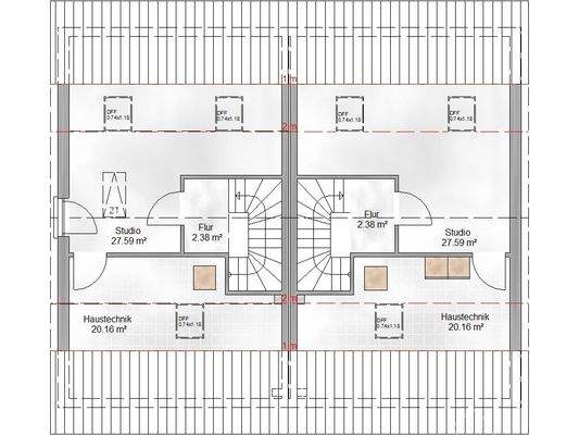 Grundriss Dachgeschoß - beide Seiten
