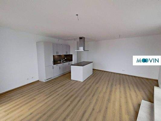 Ansicht V: Wohn- und Esszimmer mit offenem Küchenbereich