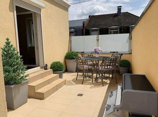 Terasse eingerichtet