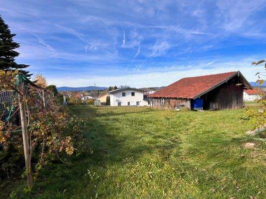 Blick auf Baugrundstück (nicht erschlossen)