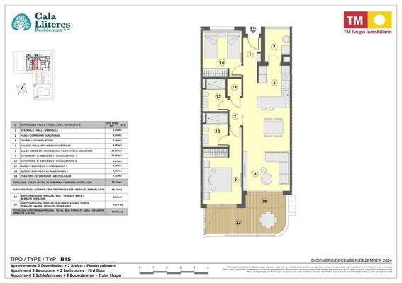 Appaartement_2 Schlafzimmer u. 2 Bäder_1 Etage_B1S