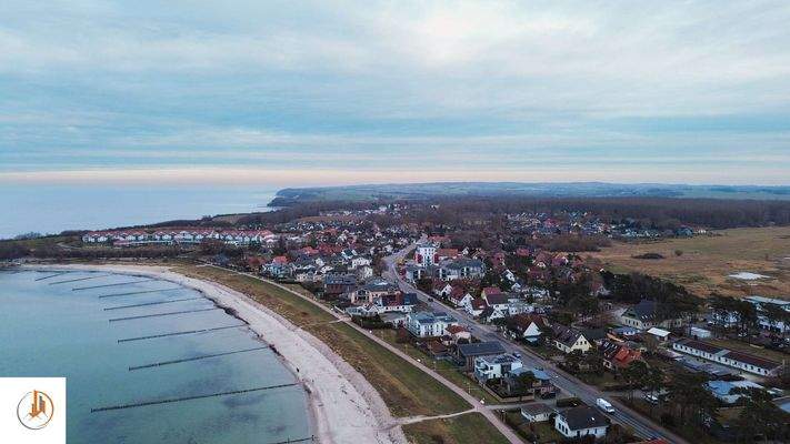 Glowe-Ansicht Drohne Lage Strandvilla Glowe
