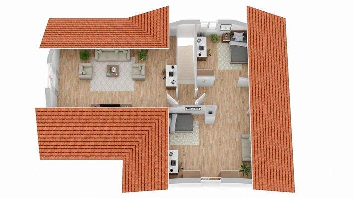 Grundriss Dachgeschoss (nicht maßstabsgetreu)