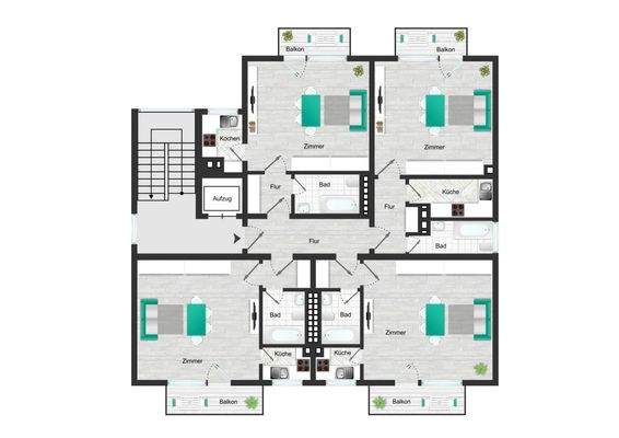 1. , 3. - 5. Obergeschoss